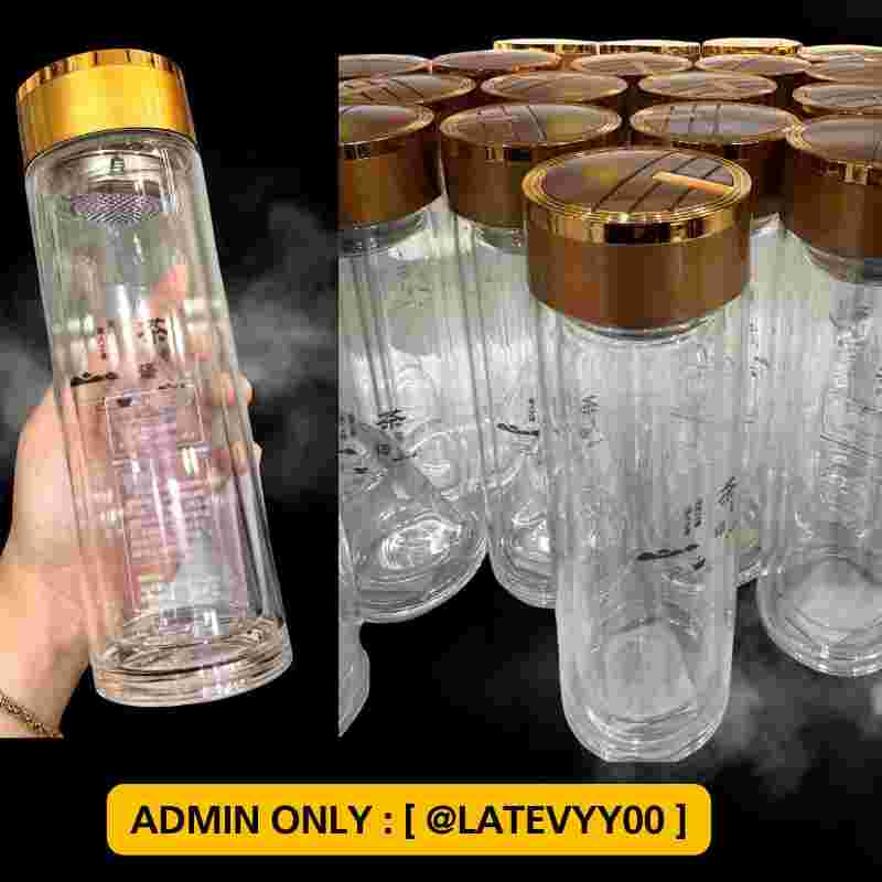 GLASS WATER BOTTLE W/ TEA FILTER